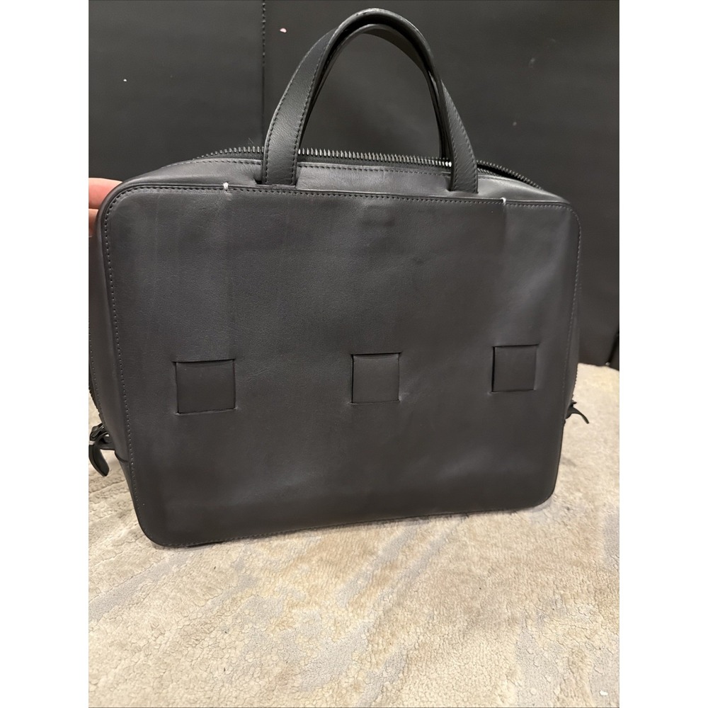 Anson Calder Black Leather Men's Travel/ Briefcase , Laptop Bag excellent Cond.